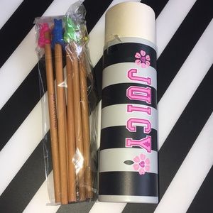 Juicy Couture Vintage Set of six strawberry scented colored pencils.